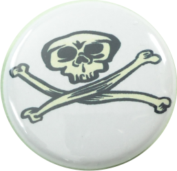 Pirate flag Badge white